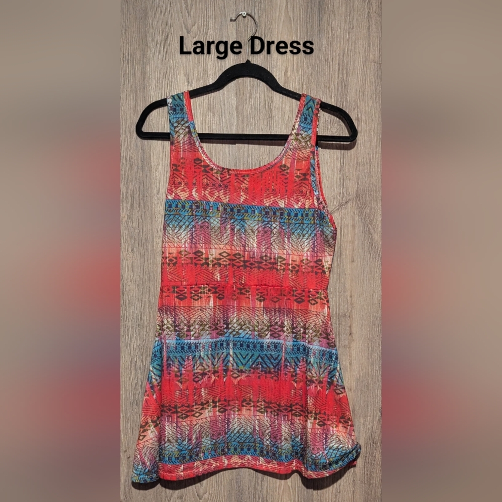 Colorful Geometric Patterned Dress